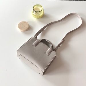 Chic neutral colored faux leather two way bag